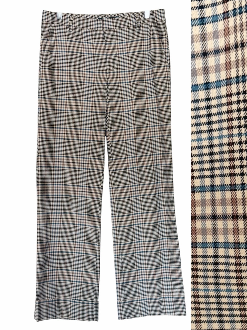 Lauren Ralph Lauren Plaid Stretch Cotton Cuffed Pants Size 6